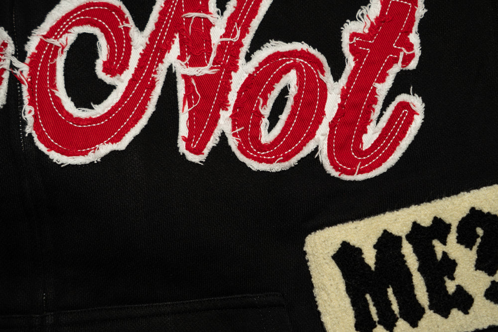 'Why Not Me' lettering, close up